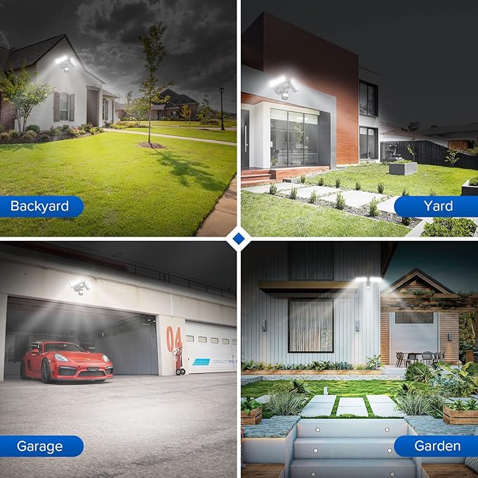 SANSI 36W 3600LM LED Motion Sensor Outdoor Light, 50,000 Hrs Lifespan Security Light, 350W Equiv 5000K Dusk to Dawn IP65 Flood Light, Super Bright for Backyard, Black, Bright Series, not Solar