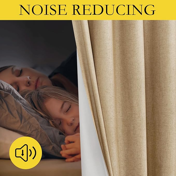 NICETOWN 100% Absolutely Blackout Linen Curtains - Image 4