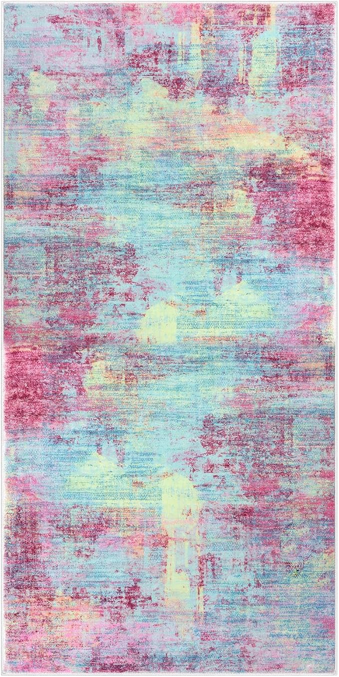 Abstract Runner Rug 2x4 Ft Entryway Rugs Washable Door Mat Indoor Entrance - Image 9