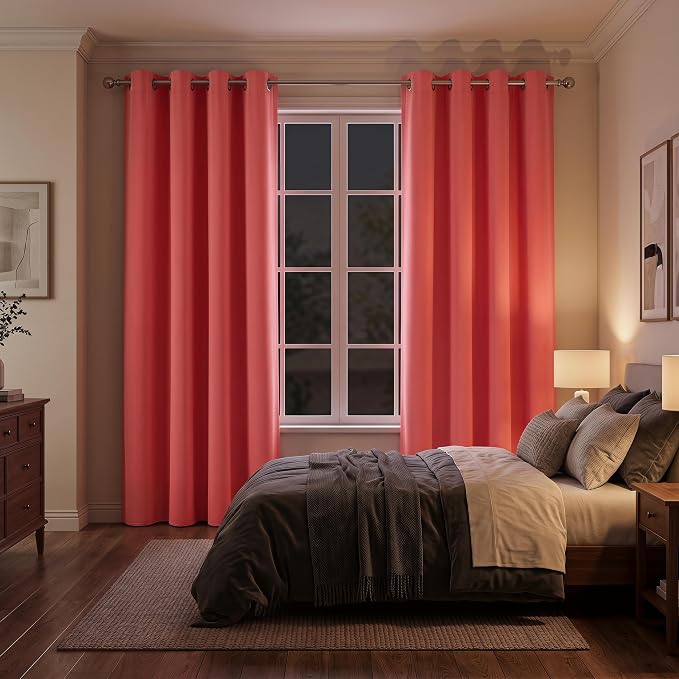 Diraysid Coral Grommet Blackout Curtains - Image 4