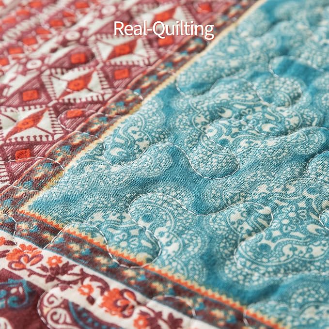 BEDIFANY Farmhouse King Size Quilt Sets, 100% Cotton Cover Bedspread King | - Image 5
