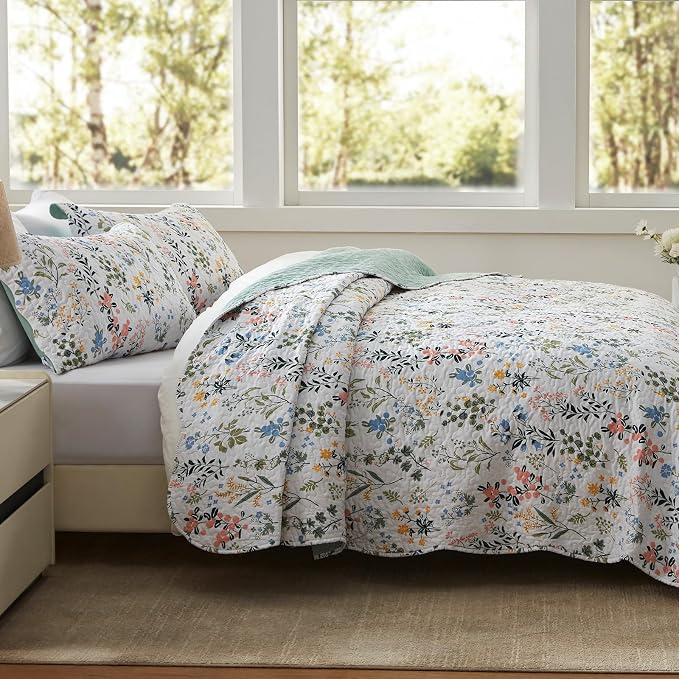 3-Piece Full Queen Size Quilt Set Lightweight Bedspread Coverlet 90''x98'' - Image 4