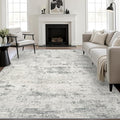 9x12 Area Rug Living Room: Modern Washable Indoor Soft Carpet Gray | by FXRHLP