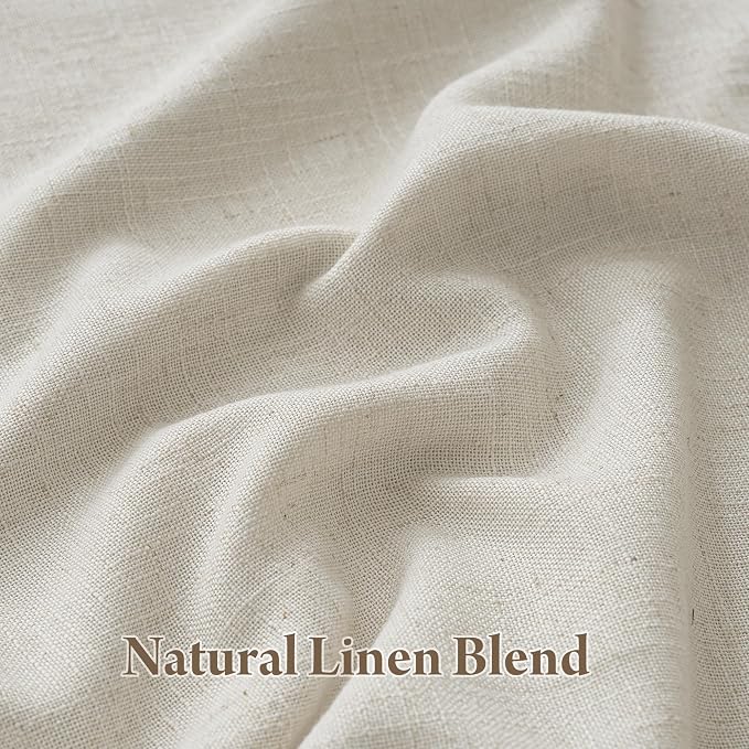 RYB HOME 100% Blackout Pinch Pleated Linen Curtains - Image 3