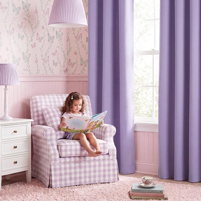 NICETOWN Lavender Purple Room Darkening Curtains 63 Inches Long 2 Panels - Image 5