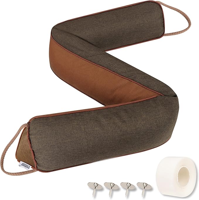 TORRAMI 36" Door Draft Stopper Under Bottom Insulation Noise Air Stopper 2.56LB,Sound Proof Draft Guard Seal for Doors and Windows - Triangle Coffee