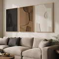 Large 3D Textured Framed Neutral Abstract Wall Art by Cuspin