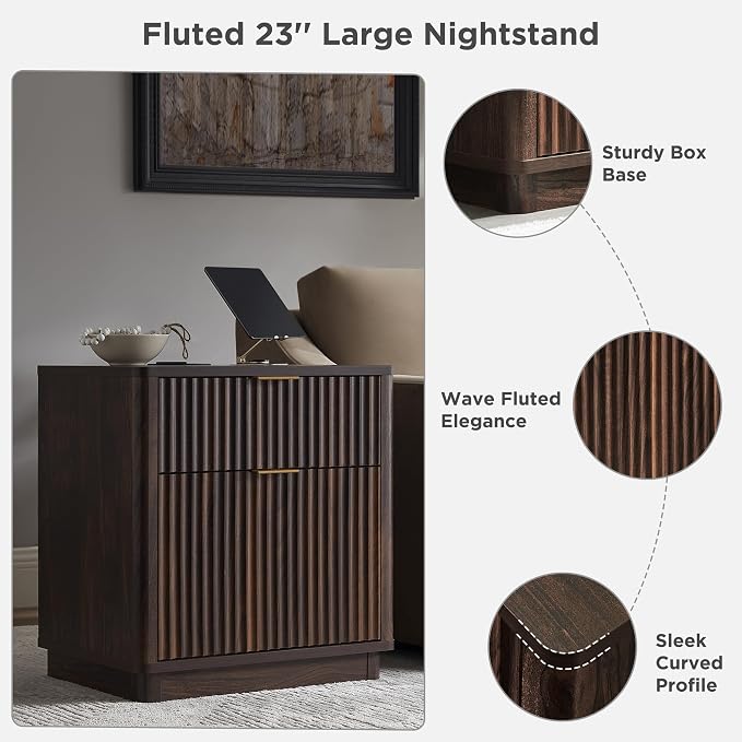 T4TREAM 23'' Fluted Nightstand - Image 6