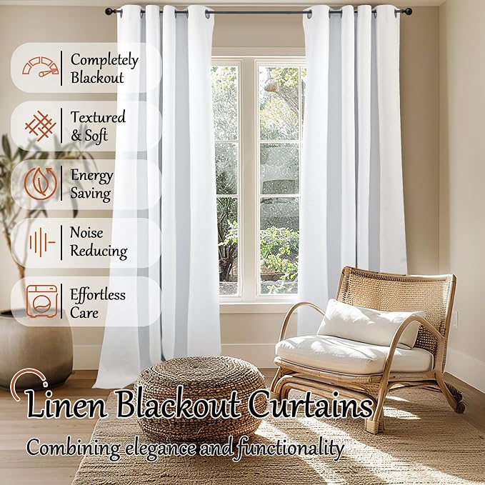 Linen Blackout Curtains for Living Room - Image 2