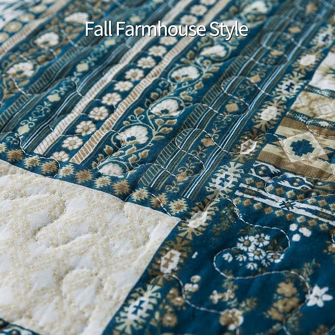 BEDIFANY Farmhouse Queen Size Quilt Sets, 100% Cotton Cover Queen Coverlet | - Image 5