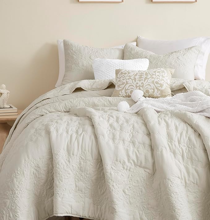 B2EVER Boho Light Beige Quilt Twin Size Bedding Sets - Image 3