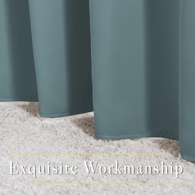 NICETOWN Blackout Greyish Blue Curtains & Drapes - Image 6