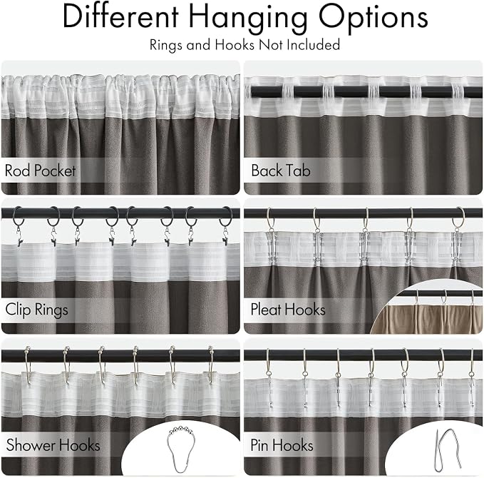 MIULEE Light Taupe Velvet Pinch Pleat Blackout Curtains W52 X L108 Inches | 2 - Image 2
