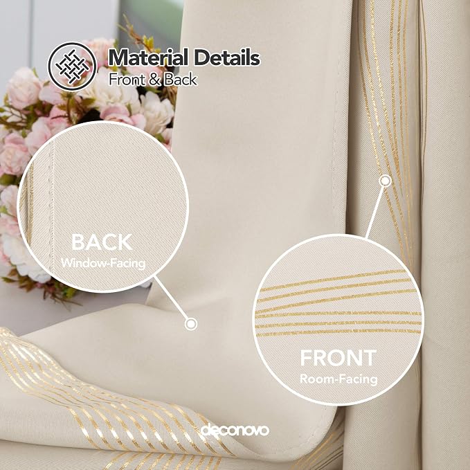 Deconovo Curtains for Living Room, Pattern Blackout Curtains 90 Inches Long | - Image 6