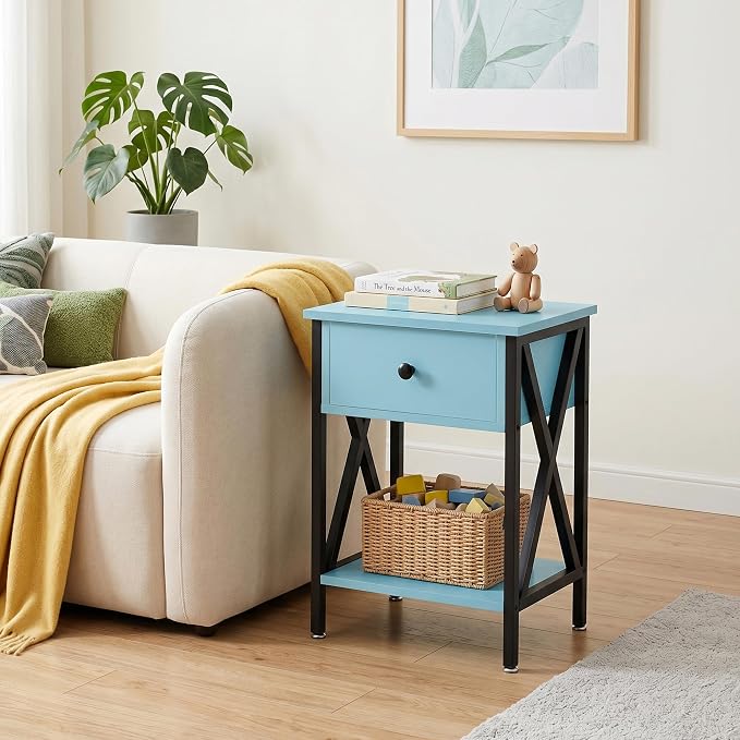 VECELO Nightstand, Modern Bedside End Table, Night Stand - Image 4