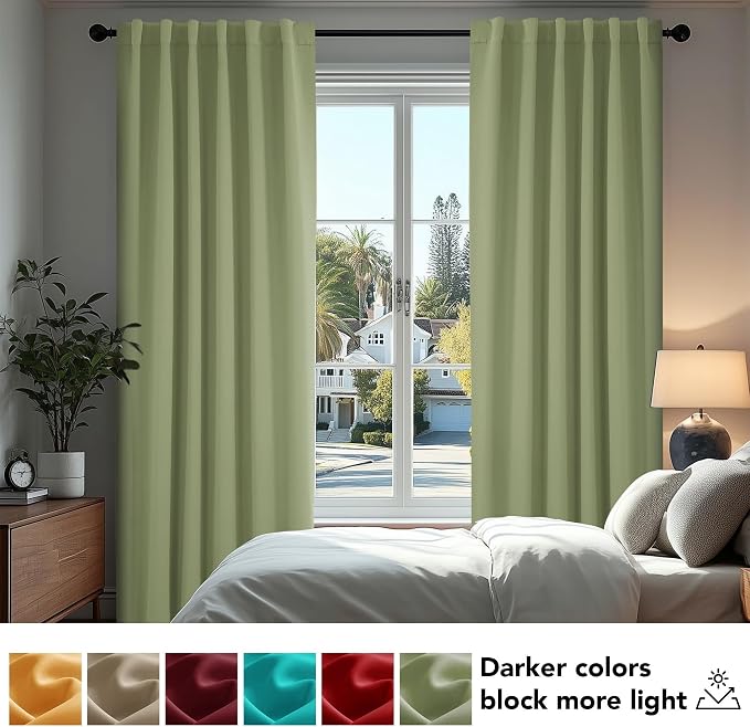 Deconovo Blackout Curtains for Bedroom, Living Room Curtains 63 Inches Long | - Image 5