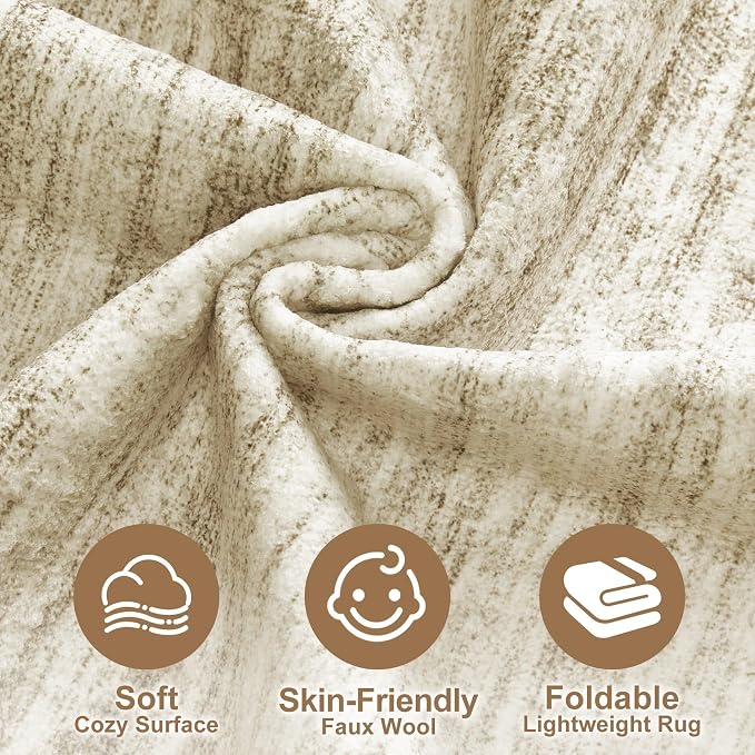 Nakagishi Boho 5x7 Area Rug Living Room Rugs Machine Washable Dark Brown | Soft - Image 3