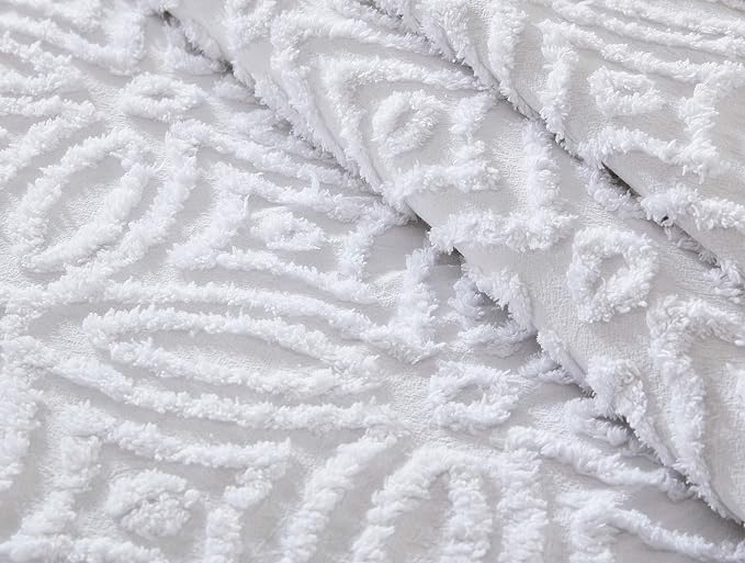 Beatrice Home Fashions Wedding Ring King Cotton Chenille Bedspread, cozy plush - Image 2