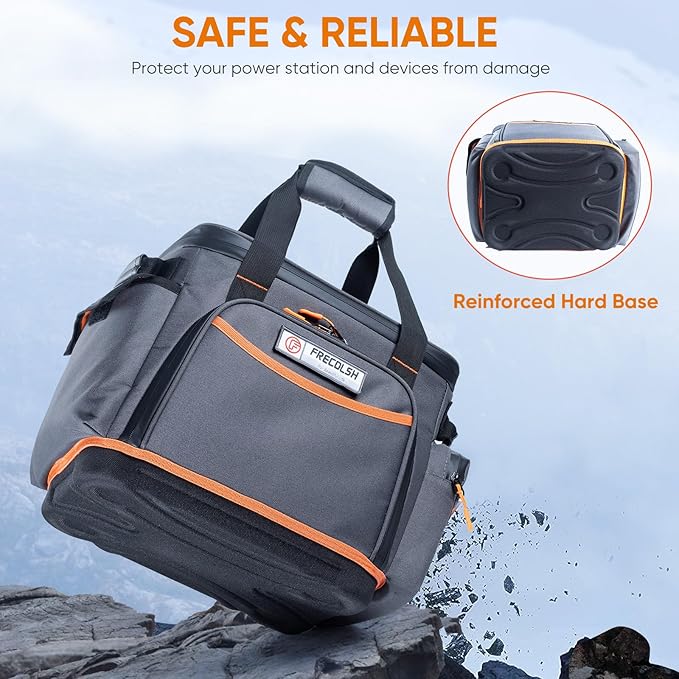 FRECOLSH Travel Carrying Case Compatible with Jackery 500, Portable Power Station Storage Case with Water- proof Bottom and Pocket for Jackery Accessories, Storage Bag Only