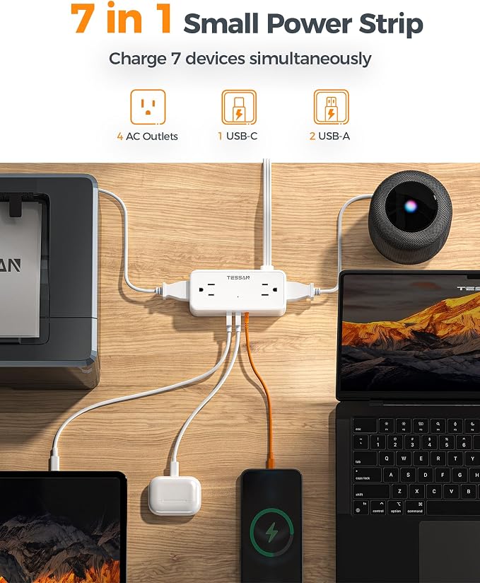 TESSAN Extension Cord 5 FT, Power Strip - Image 3