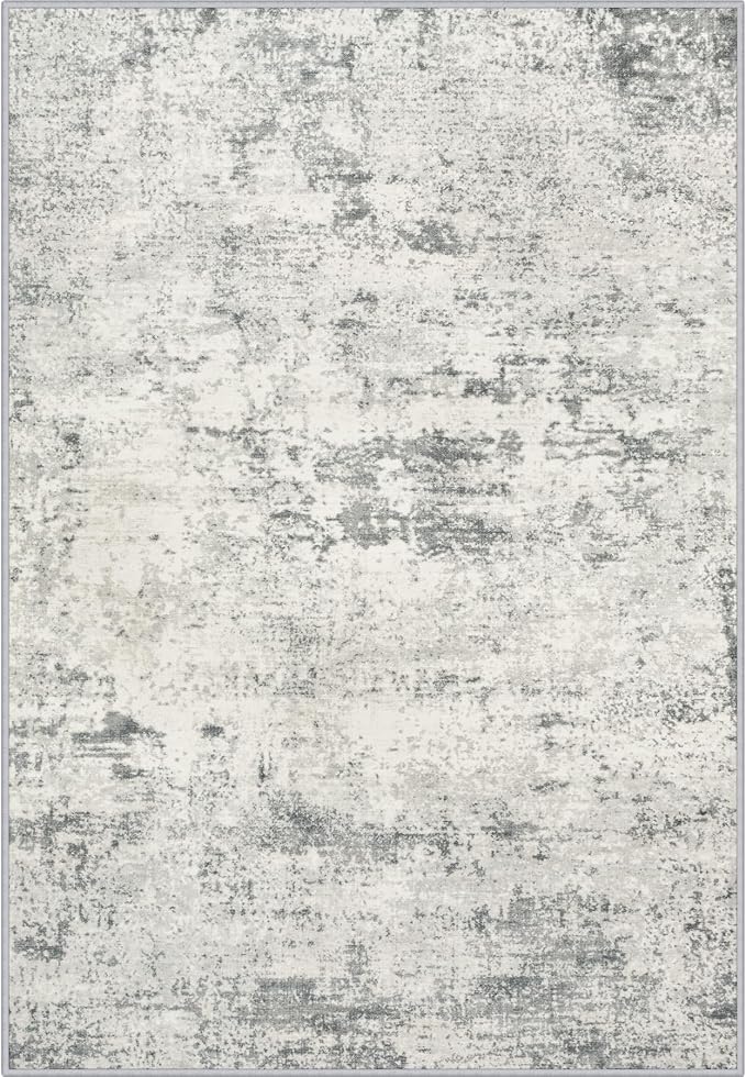Area Rug Living Room: 3x5 Modern Washable Indoor Soft Carpet Gray | by FXRHLP