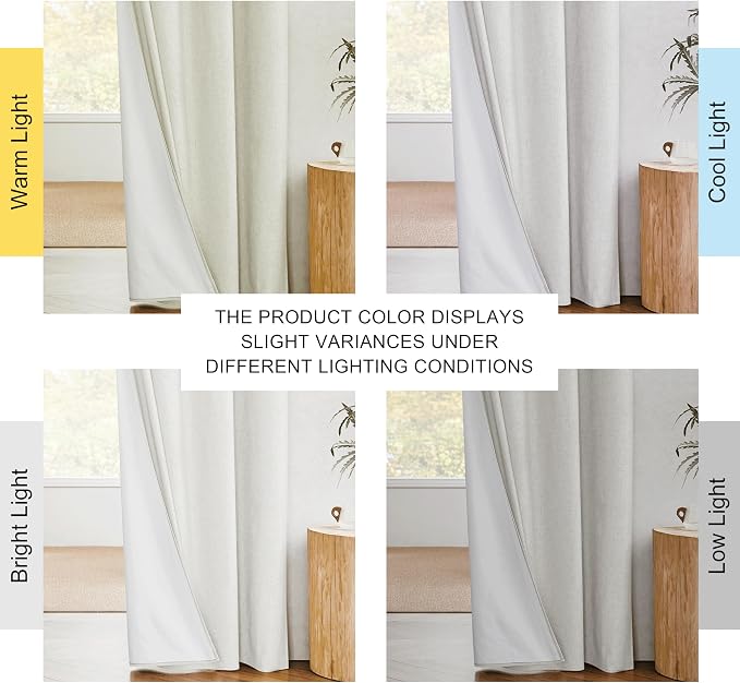 NICETOWN 100% Blackout Linen Texture Curtains 70 inches Long, Thermal Insulated - Image 9