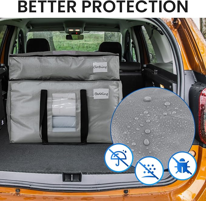 TAILI 2 Tier Moving Bags, 4 Pack Silver Storage Bags - Image 8