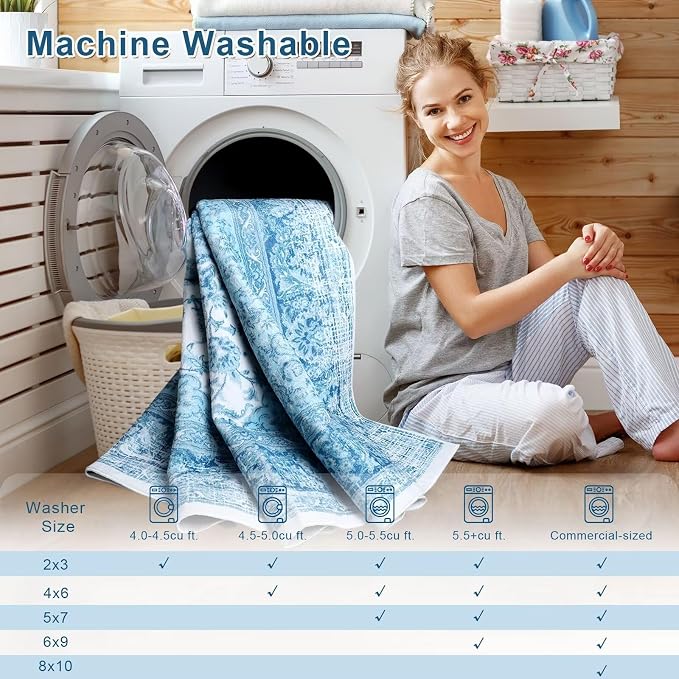 Macgace Washable Vintage Area Rug - Image 7