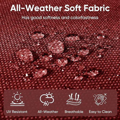 10-Piece Outdoor Patio Cushion Set - Fade & Water Resistant with Removable Olefin Cover, 22x24x4 Inch Memory Foam Cushions for Wicker Sectional Sofa – Red/Buckle