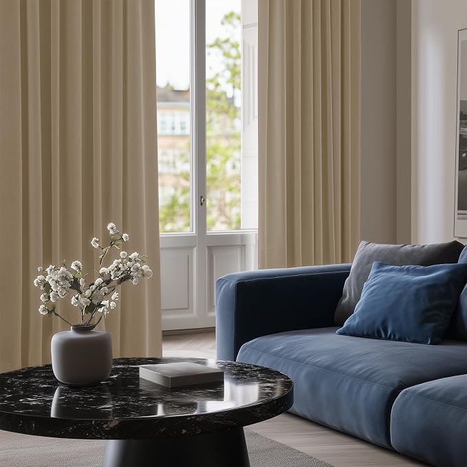 Deconovo Blackout Curtains for Bedroom and Living Room 72 Inches Long | Black - Image 6
