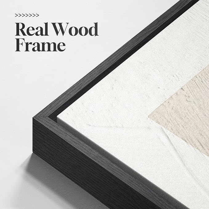 Large Framed Neutral Abstract Wall Art, 3 Piece Modern Canvas Prints Paintings - Image 5