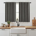 RYB HOME Grey 100% Blackout Short Curtains 45 Inch Long by RYBHOME