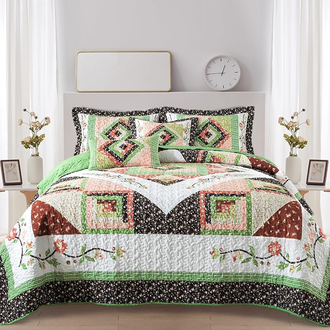 VAPUTAR Quilt Queen Size Bedding Set, Farmhouse Bedspread by VAPUTAR