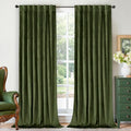 BGment Dark Green Velvet Curtains 84 Inches Long by BGment