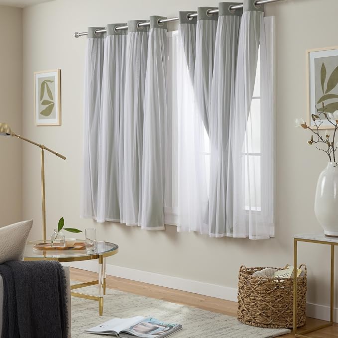 TOWN & COUNTRY LUXE Talia Double Layer Indoor Curtains, Sheer and Room - Image 2