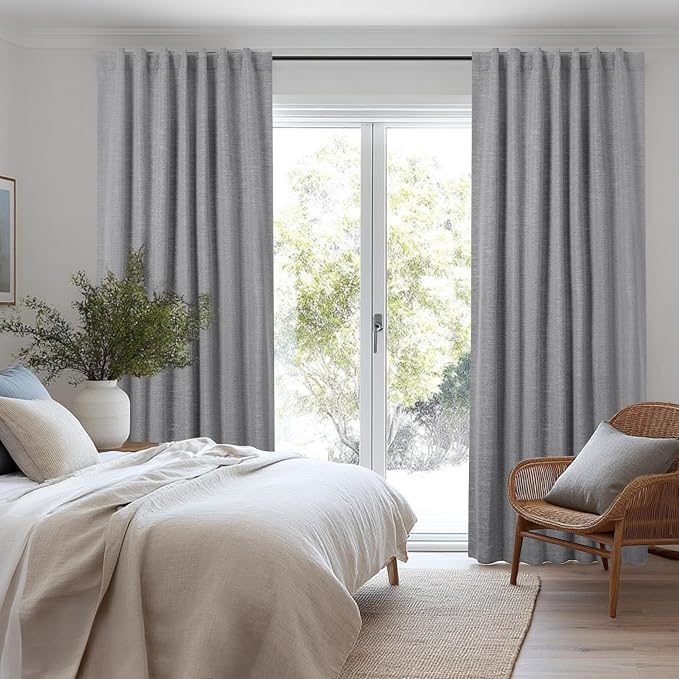 Deconovo Faux Linen 100% Blackout Curtains - Image 4