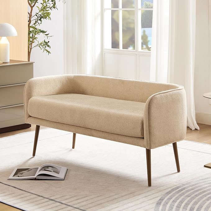 Bedroom Bench with Low Back, Inside Metal Frame - Image 4