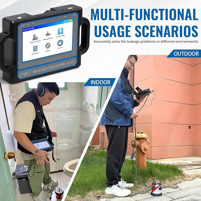PQWT GT500A Groundwater Finder 500M Depth Water Locator for Well Drilling with Pipeline Leak Detector Water Leak Locator