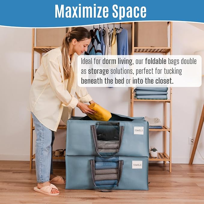 VENO Heavy Duty Moving Bags, Storage Bags, Light Blue, 6 Pack | Packing Supplies - Image 6