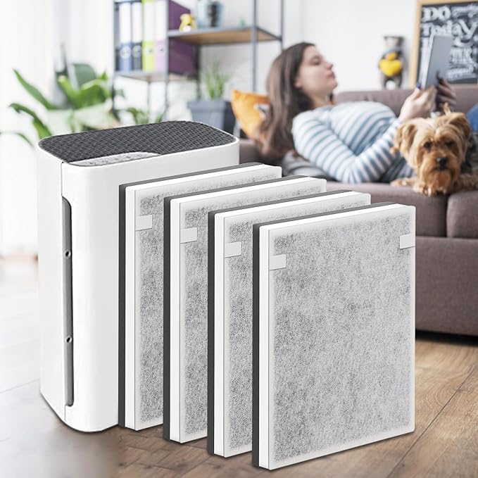 NXBHG Vital 100 Replacement Filter Compatible with Levoit Vital 100 Air Purifier, 3-in-1 Replacement Filter and High-Efficiency Activated Carbon Filters, Part Number Vital 100-RF, 4 Pack.