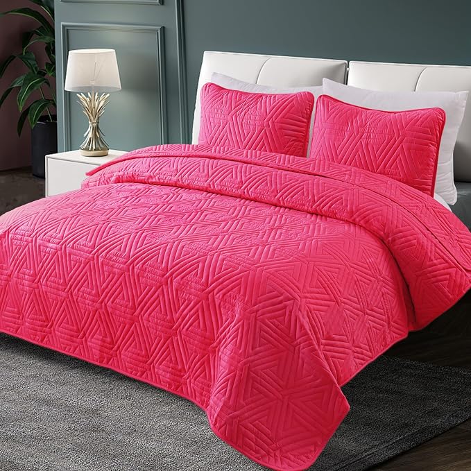 Whale Flotilla Soft Geometric Queen Quilt Set - Image 2
