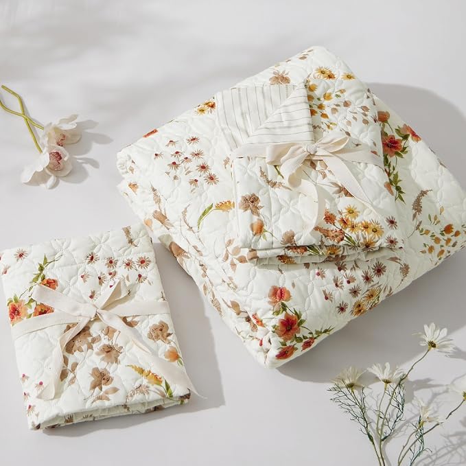Bedsure Fall Quilts King Size, Reversible Botanical Floral Comforter, - Image 5