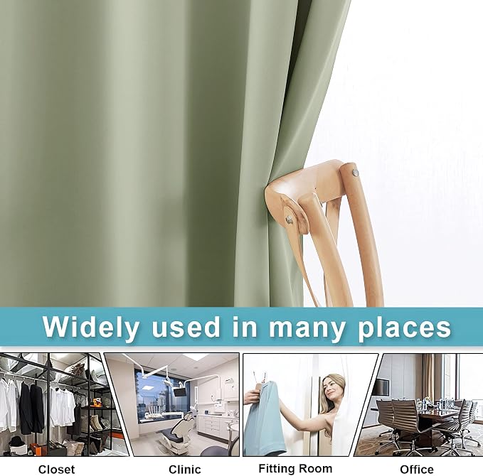 RYB HOME Privacy Curtain for Sliding Glass Door Locker Room Basement Closet | - Image 5
