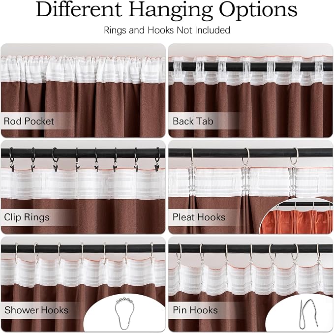 MIULEE Fall Burnt Orange Velvet Blackout Curtains Pinch Pleat 52" Wx108 L | 2 - Image 2