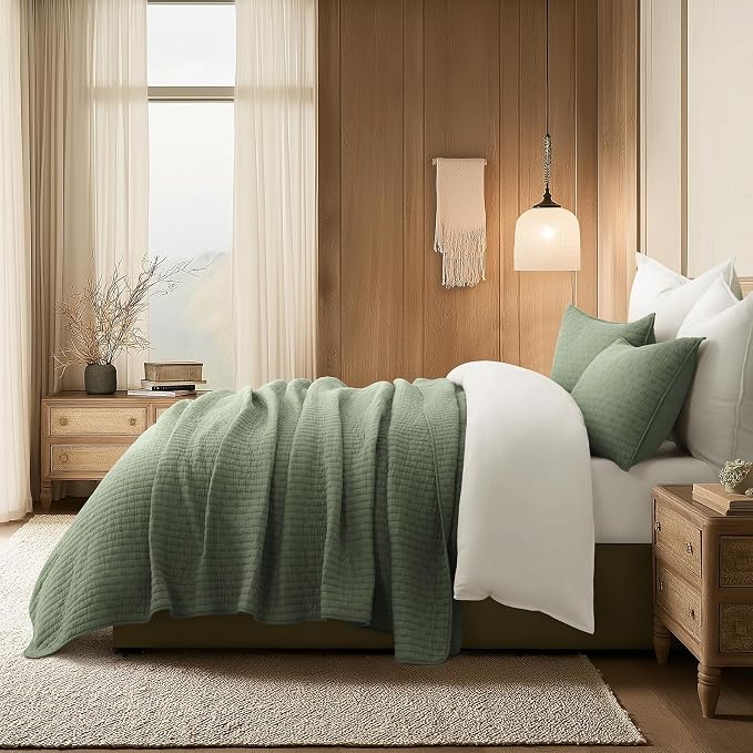 Cross Stitch Pre-Washed Cotton Quilt Bedding Set King Size, Oversized 3 Pieces - Image 3
