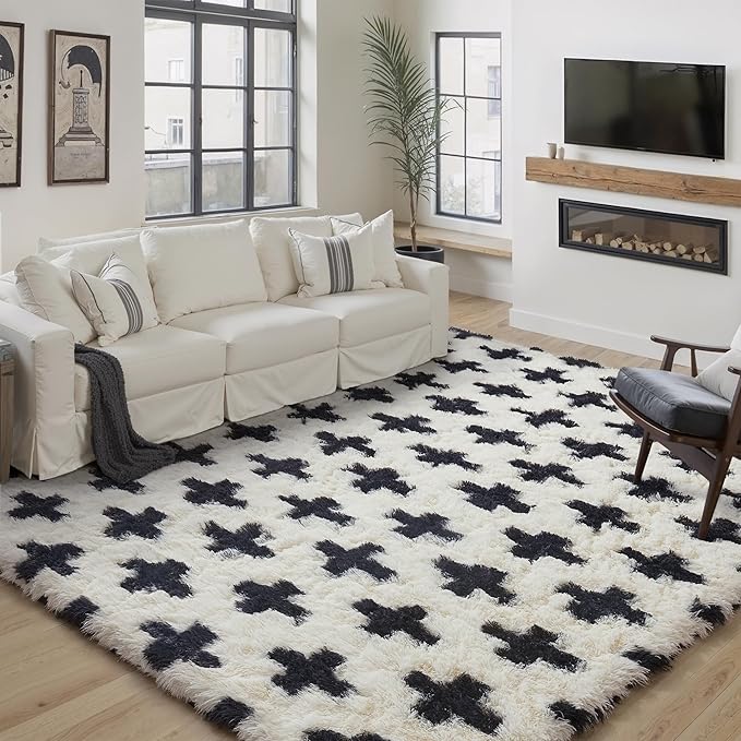 Soft Shag Rug 6x9 for Living Room High Pile Non-Slip Fluffy Carpet | Machine - Image 3