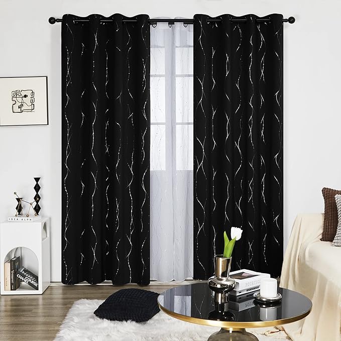 Deconovo Living Room Curtains 108 Inch Long, Thermal Insulated, Room Darkening by Unknown