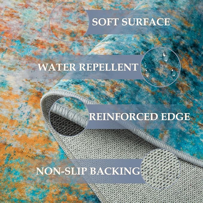 RELEANY Washable 5'x8' Abstract Area Rug - Image 8