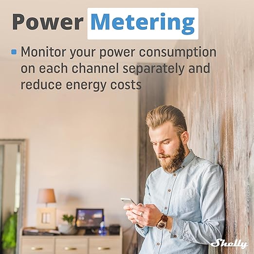 Shelly 2PM Gen3 | WiFi 2-Channel Smart Relay Switch with Power Metering | Home Automation | Roller Shutters, Blinds, Gates Control | Remote Control | Alexa & Google Home | iOS Android App