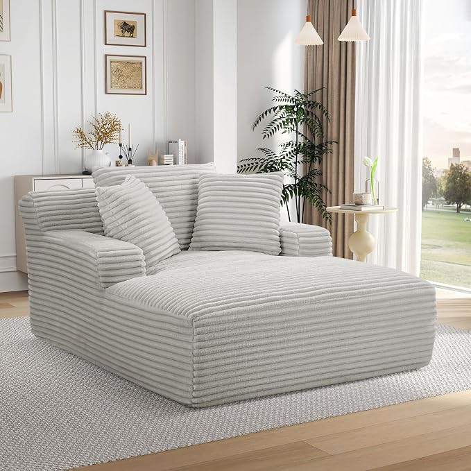 Oversized Chaise Lounge Chair Indoor, Comfy Fluffy Cloud Couch, Modern Deep - Image 9
